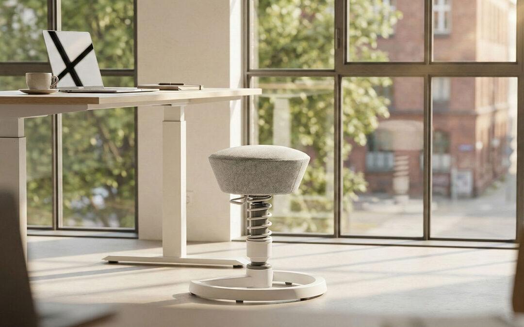 Aeris Swopper in modernem hellen Büro in Berlin vor Fensterfront.